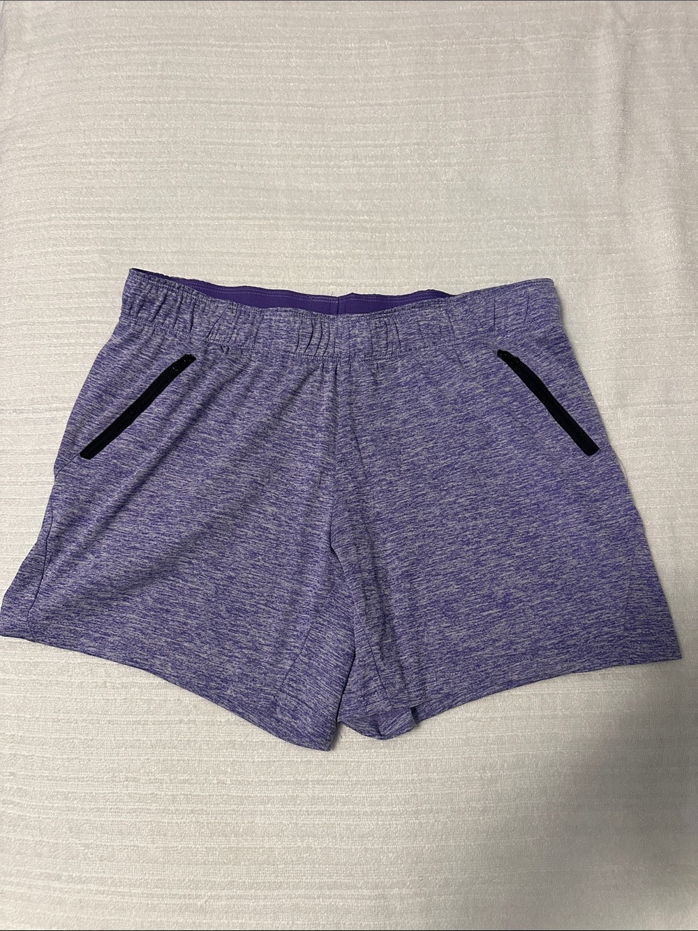 Liberty Pro Heather Purple Women's Athletic Shorts with Black Pocket Trim